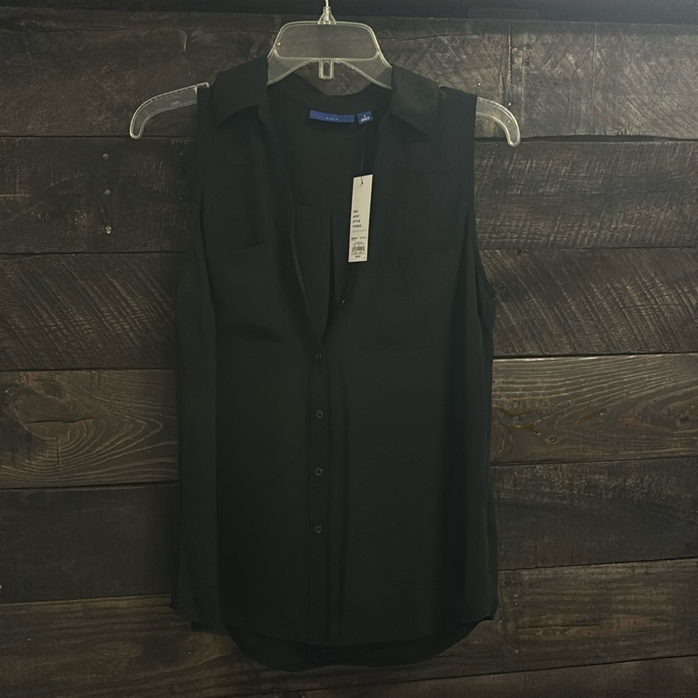 NWT black dress button down tank top